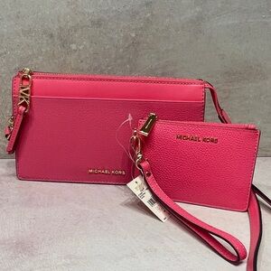Michael Kors Pouchette Crossbody & Wallet Camila Rose Pink